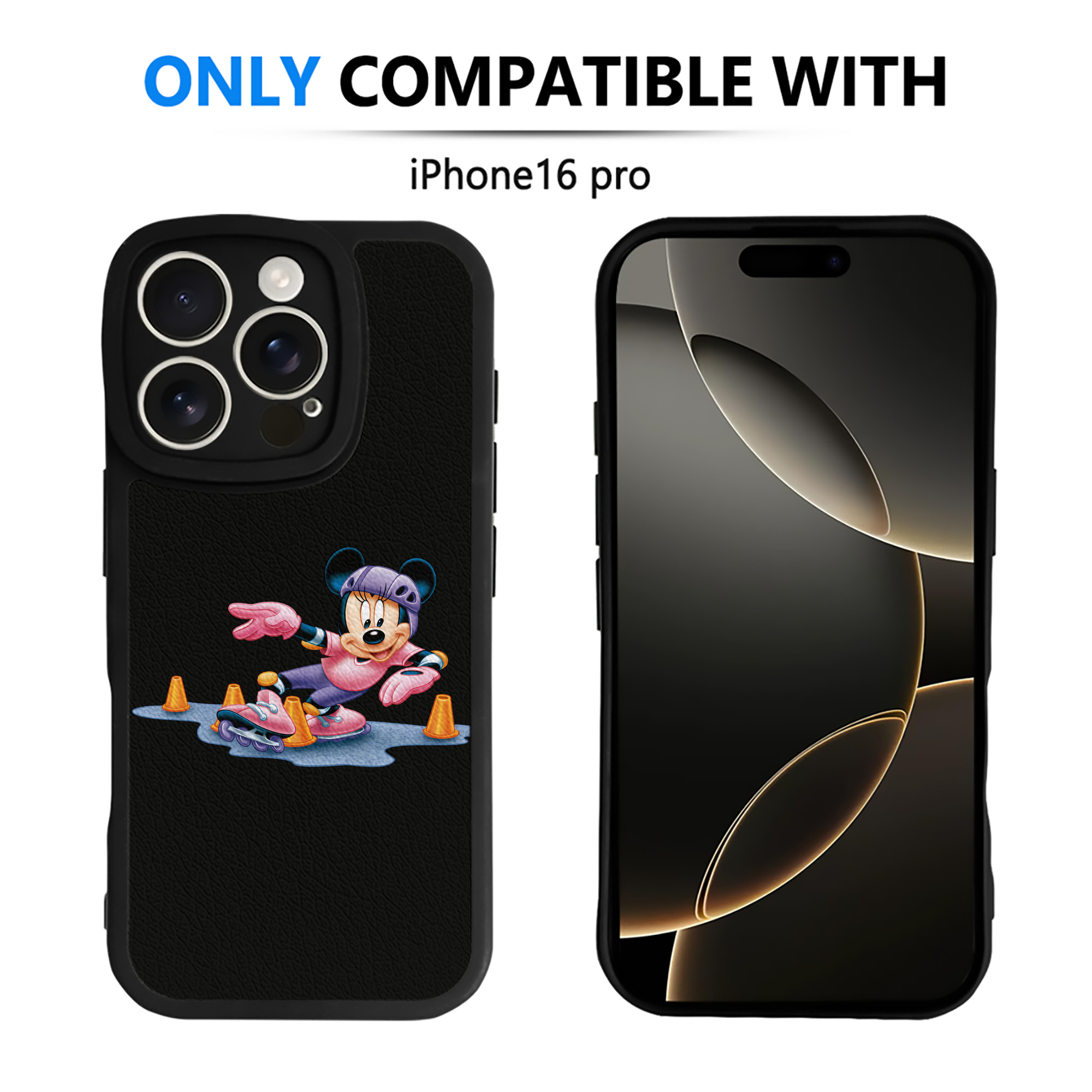 （画像用） ミッキーマウス Mickey Mouse 【iPhone 16シリーズ対応】シリコンスマホケース（レザー調） 材質：シリコン